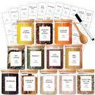 Frascos de vidro para especiarias GPOVVIMX 250 mL com tampas herméticas de bambu, 12 unidades