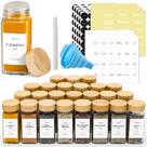 Frascos de vidro para especiarias NETANY 36 unidades com tampas de bambu 120 mL