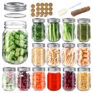 Frascos de vidro PINIWON 480 ml, pacote com 15 tampas e faixas herméticas