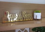 Frase Decorativa Deus é bom o tempo todo Acrílico e Mdf