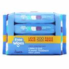 Free Wipes Lenços Umedecidos Toilet Kit com 4 Unidades