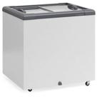 Freezer Plano Vidro Reto Deslizante Com Led Ghd200l Gelopar Expositor 210 Litros Cinza 220v