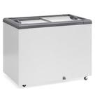 Freezer Plano Vidro Reto Deslizante com LED GHD300L Cinza Gelopar 110V