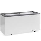 Freezer Plano Vidro Reto Deslizante com LED GHD500L Cinza Gelopar 220V