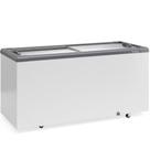 Freezer Plano Vidro Reto Deslizante Com Led Ghd500l Gelopar Expositor 500 Litros Cinza 220v