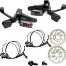 Freio disco hidráulico bike com alavanca passador 21v 3x7 absolute