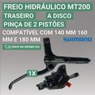 Freio Hidráulico Shimano MT200 Shimano MT200 Traseiro 140mm 180mm Freio de Bicicleta