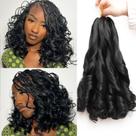 French Curl Braiding Hair GOTEFERBE, 30 cm, sintético, 8 pacotes
