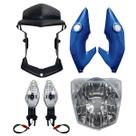 Frente Farol Completa CG150 Titan 2014 2015 Fan 160 2016 a 2021 Azul Piscas Cristais