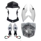 Frente Farol Completa CG150 Titan 2014 2015 Fan 160 2016 a 2021 Branco Piscas Cristais
