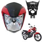 Frente Farol Completo Suporte Aranha Titan 160 2022 a 2024 Vermelho Marrakesh Stylu