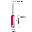 Fresa Reta Paralela 2 Cortes 9,5X25,4Mm H06mm Freud 42-10006P com rolamento