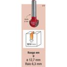 Fresa Tupia Borda Meia Cana 12.7mm Haste 6mm