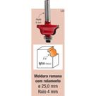 Fresa Tupia Moldura Romana Rolamentada Haste 6mm Fresa Tupia Moldura Romana Rolamentada Haste 6mm