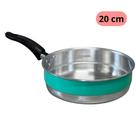 Frigideira 20 Pop Redonda de Aluminio Panela Cabo de Baquelite Plastico Verde