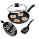 Frigideira 4 Em 1 Multiuso Antiaderente Ovos Hamburguer Preto