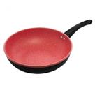 Frigideira a indução wok tampa de vidro granito chef vermelho lyor