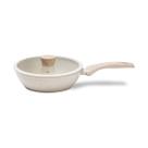 Frigideira Alta com Tampa e Indução 24 cm 2,3 L Revestimento Antiaderente Mineral Resist Cor Vanilla Linha Ceramic Life