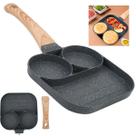 Frigideira Antiaderente 3 Partes Para Ovos Carnes e Hambúrguer