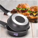 Frigideira Antiaderente Dupla Hamburgueira Omeleteira 14 cm Alumínio Nacional Ovos Omelete Hamburg
