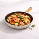 Frigideira Antiaderente Indução 28cm Premium Cozinha Saudável Cabo Madeira Alta Durabilidade Uso Diário