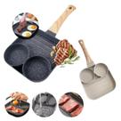 Frigideira Antiaderente Indução 3 x 1 Partes Ovo Hambúrguer Carne 3 Divisões Evitando que os Sabores e Aromas se Misturem Condução Rápida de Calor