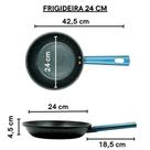 Frigideira antiaderente induçao/gás 20/24/26 cm azul royal