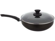 Frigideira Antiaderente Multiflon de Alumínio - com Tampa 67828 Preta 28cm Frigideira Antiaderente Multiflon de Alumínio - com Tampa 67828 Preta 28cm