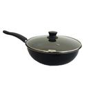 Frigideira Antiaderente Nº 24 Tampa Vidro Preto 2,4 Litros