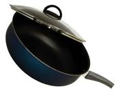Frigideira Antiaderente Wok Reforçada Tampa de Vidro 26 Cm