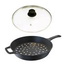 Frigideira Assadeira Grill Furada De Ferro Fundido T/v 30cm.
