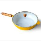 Frigideira Cerâmica Branca Antiaderente 26cm 2,4L Amarelo Tampa De Vidro