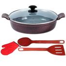 Frigideira Cereja Antiaderente Cerâmica Talher Luva 03 30cm Frigideira Cereja Antiaderente Cerâmica Talher Luva 03 30cm