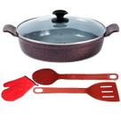 Frigideira Cereja Antiaderente Cerâmica Talher Luva 03 30cm Frigideira Cereja Antiaderente Cerâmica Talher Luva 03 30cm