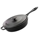 Frigideira de Ferro Fundido Cabo 28 Cm de Ferro Com Tampa