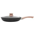 Frigideira de Indução com Tampa Vidro 24cm Granilite Preta