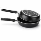 Frigideira Dupla 18cm Alumínio Antiaderente Multiflon Preto