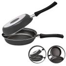 Frigideira Dupla Gourmet Em Aluminio Com Cabo Em Plastico