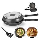 Frigideira Dupla Omeleteira Antiadarente de Alumínio Omelete Gourmet 24cm Multiflon Preta