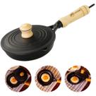 Frigideira Egg Pan Com Tampa Panela De Ferro Fundido Santana