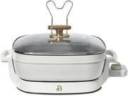 Frigideira elétrica genérica 5-7QT expansível branca 1500W