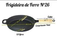 Frigideira Ferro 26cm Cabo de Madeira P/ Fogão Indução, Fogão a Gás e a Lenha Postagem Rápida