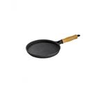 Frigideira Ferro Cabo Madeira Para Tapioca Ou Omelete 18Cm