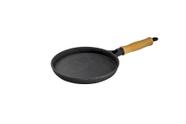 Frigideira Ferro Cabo Madeira Para Tapioca Ou Omelete 18cm