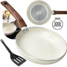 Frigideira Fogão De Indução Cerâmica Antiaderente De 24cm 1,7 Litros Gourmet Multiflon Cor Vanilla