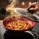 Frigideira Fratelli Black Red Max Chef 28cm Antiaderente Cerâmica Com Tampa Vidro Todos Fogões Indução Frigideira Fratelli Black Red Max Chef 28cm Antiaderente Cerâmica Com Tampa Vidro Todos Fogões Indução