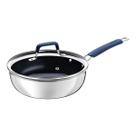 Frigideira Funda Tramontina Romagna Aço Inox Revestimento Cerâmico 24 cm 3,1 L com Tampa de Vidro
