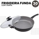 Frigideira Funda Wok, Alta 30cm 4,7L Com Tampa Fortaleza Antiaderente Frigideira Funda Wok, Alta 30cm 4,7L Com Tampa Fortaleza Antiaderente