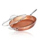 Frigideira Gotham Steel Hammered Copper 36 cm com tampa antiaderente