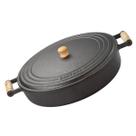Frigideira Grande Com Tampa Alça madeira 36 Cm Ferro Fundido Frigideira Grande Com Tampa Alça madeira 36 Cm Ferro Fundido
